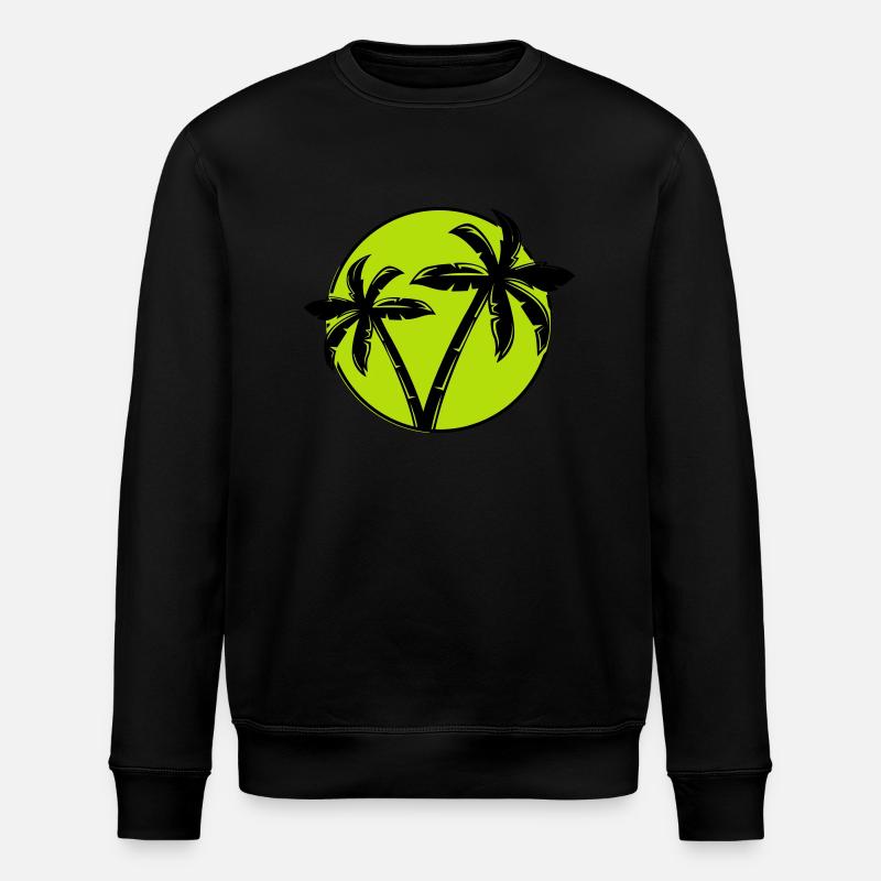 Palm Tree Silhouette Circle 1 - Stanley/Stella ROLLER Unisex Organic Sweatshirt - black