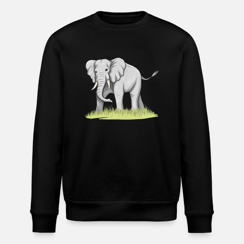 Elefant - Stanley/Stella Unisex Bio-Sweatshirt ROLLER - Schwarz