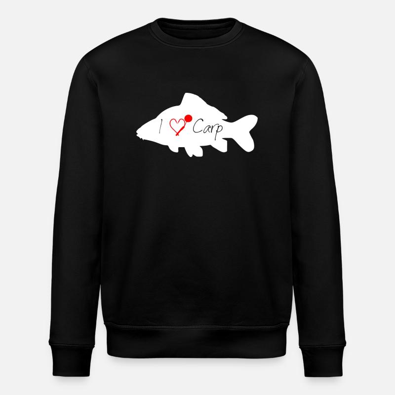 I love Carp white transparent - Stanley/Stella ROLLER Unisex Organic Sweatshirt - black