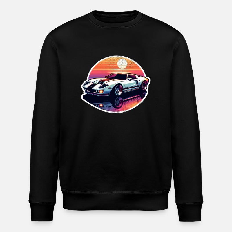 Oldtimer Sonnenuntergang - Stanley/Stella Unisex Bio-Sweatshirt ROLLER - Schwarz