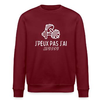 I can't I have MUSCU - Bodybuilding - Stanley/Stella ROLLER Unisex Organic Sweatshirt - burgundy - Front - Nik (191cm)