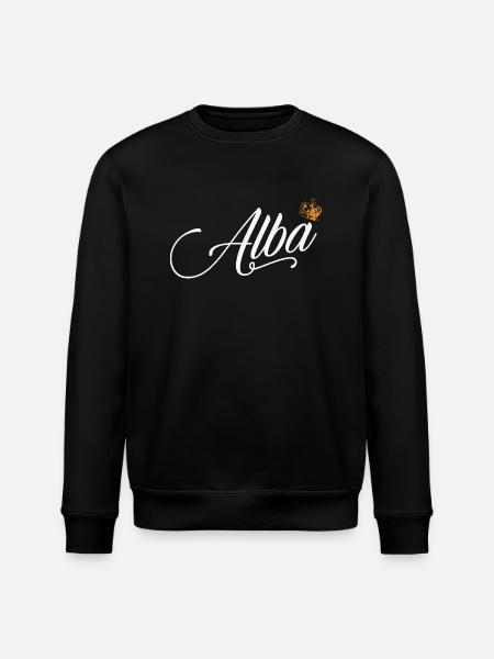 Alba Custom Name for Women Kids Toddlers - Alba - Stanley/Stella ROLLER Unisex Organic Sweatshirt - black
