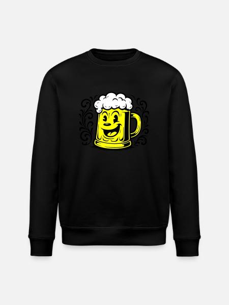 Beer Funny Comic - Stanley/Stella ROLLER Unisex Organic Sweatshirt - black