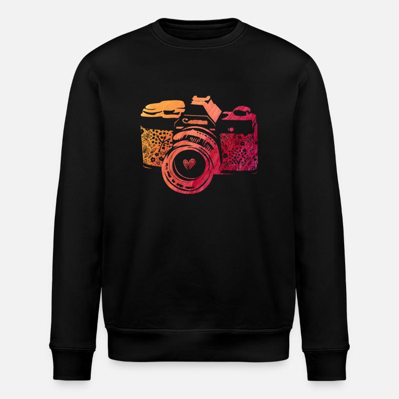 Kamera "Red Flower" - Stanley/Stella Unisex Bio-Sweatshirt ROLLER - Schwarz
