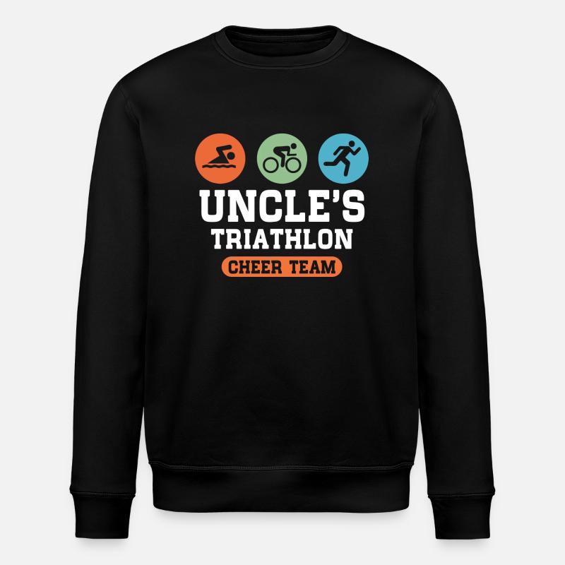 Uncles Triathlon Cheer Team - Stanley/Stella ROLLER Unisex Organic Sweatshirt - black