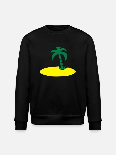Island with palm tree - Stanley/Stella ROLLER Unisex Organic Sweatshirt - black