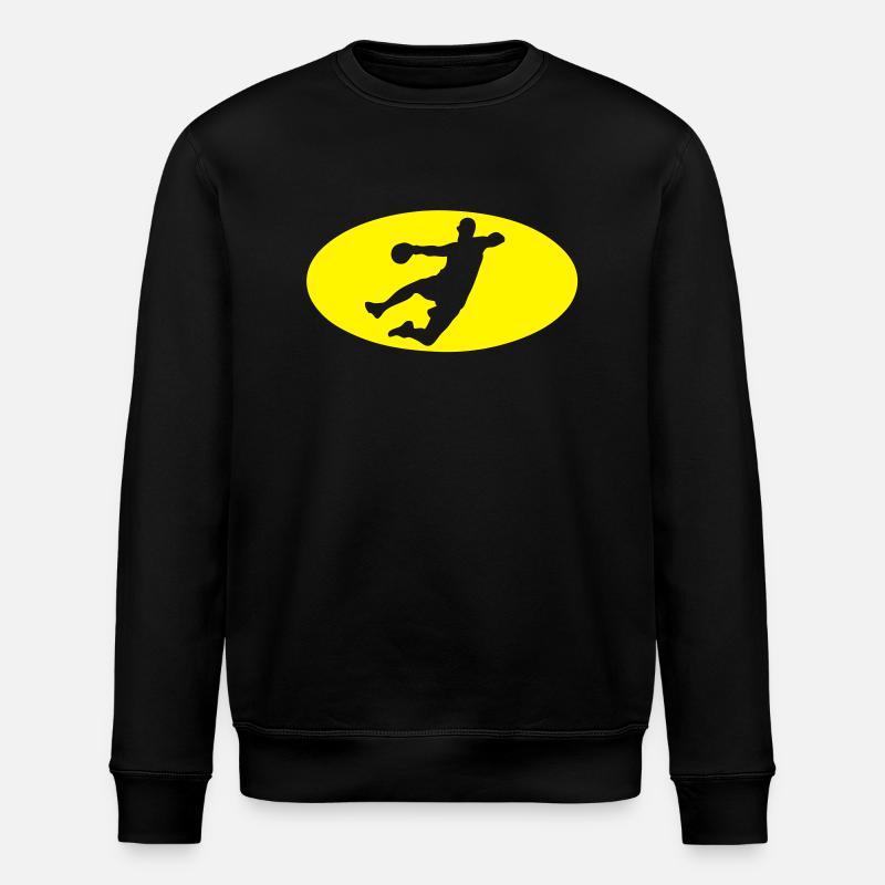 handball logo bat1 - Stanley/Stella ROLLER Unisex Organic Sweatshirt - black