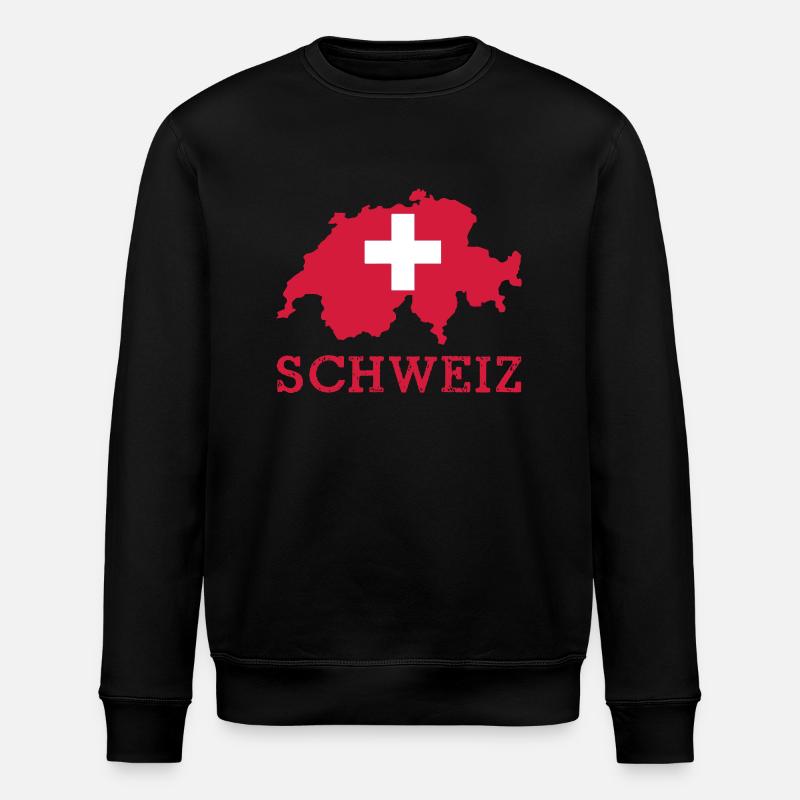 schweiz - Stanley/Stella Unisex Bio-Sweatshirt ROLLER - Schwarz