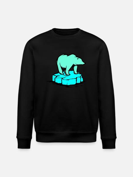 polar bear - Stanley/Stella ROLLER Unisex Organic Sweatshirt - black