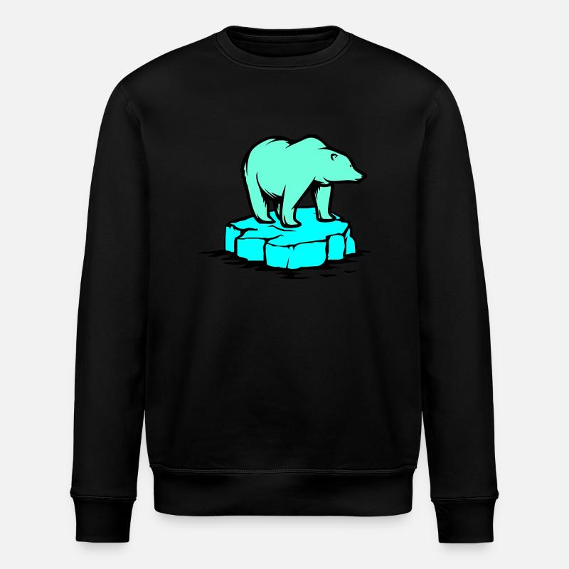 ours blanc - Sweat bio ROLLER Stanley/Stella Unisexe - noir