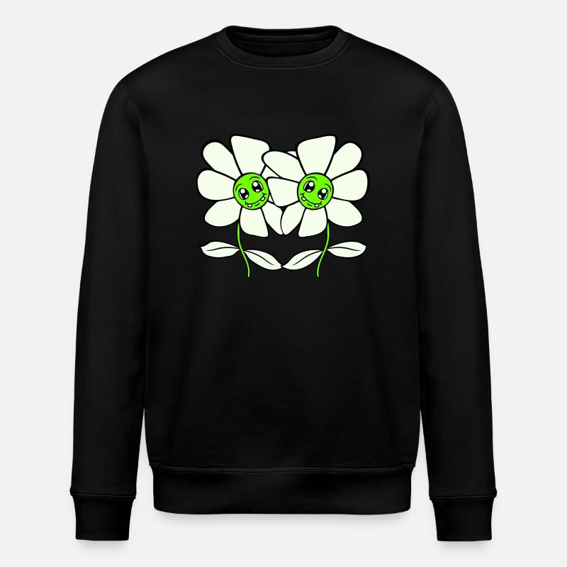 Deux jolies belles fleurs amies - Sweat bio ROLLER Stanley/Stella Unisexe - noir