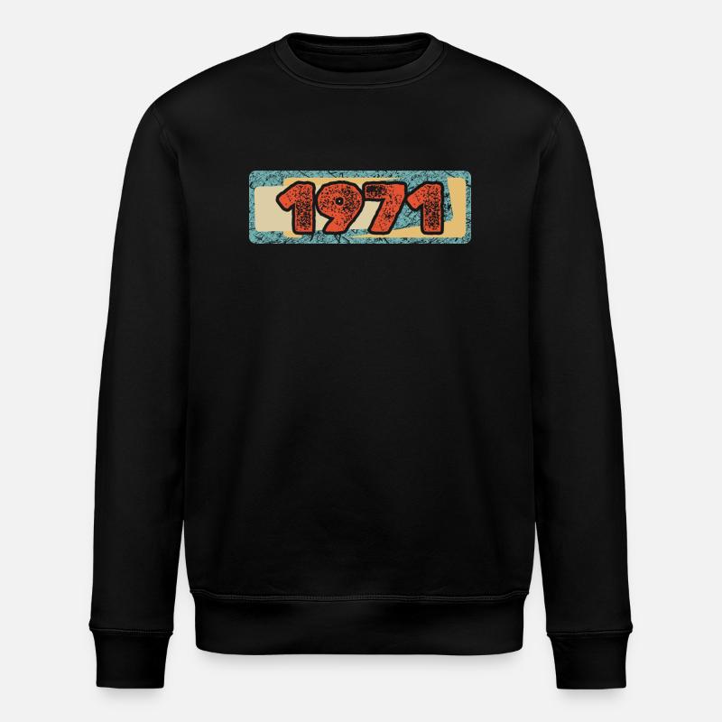 Year 1971 - Stanley/Stella ROLLER Unisex Organic Sweatshirt - black