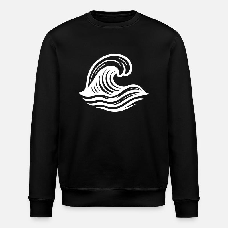 Wave Symbol Ocean - Stanley/Stella ROLLER Unisex Organic Sweatshirt - black