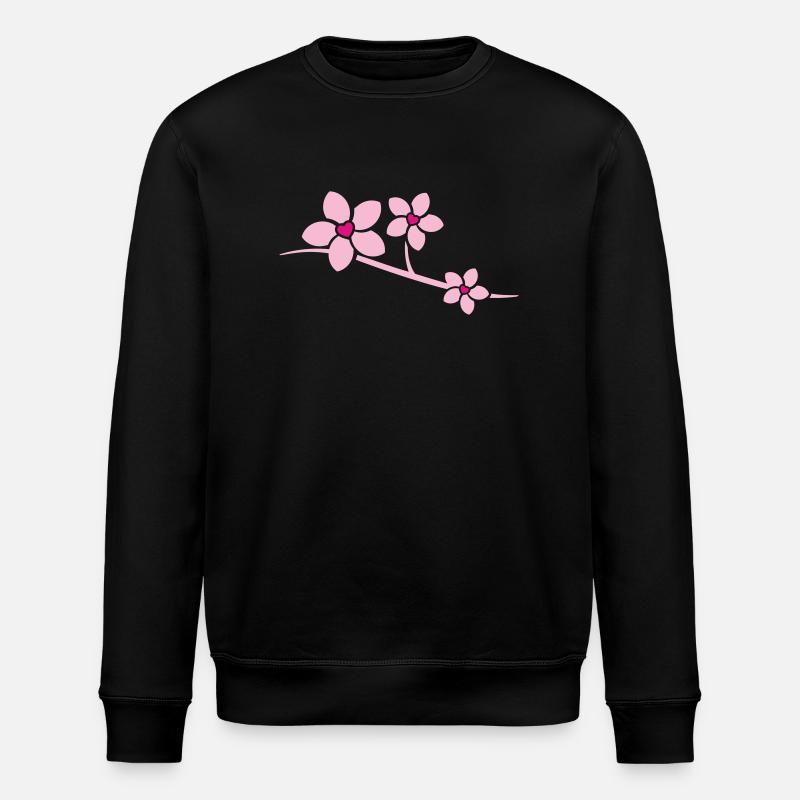 love_flowers - Stanley/Stella Unisex Bio-Sweatshirt ROLLER - Schwarz