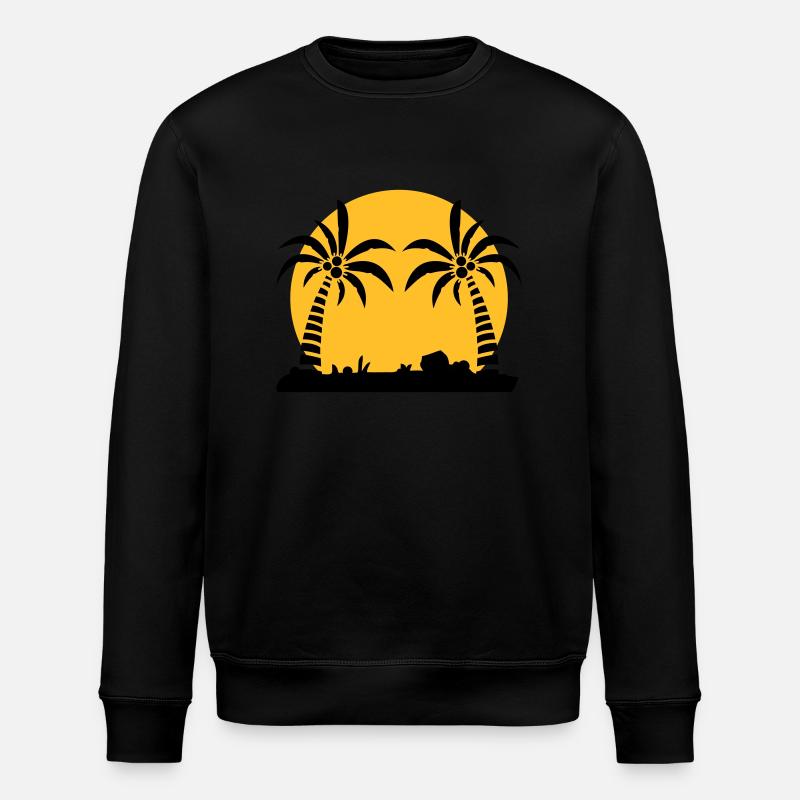 island_palm_sunset_ve2 - Sweat bio ROLLER Stanley/Stella Unisexe - noir
