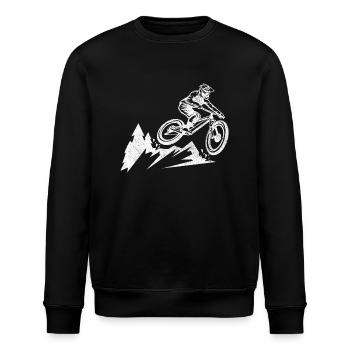 mountainbike downhill single trail biker geschenk - Stanley/Stella Unisex Bio-Sweatshirt ROLLER - Schwarz - Vorne - Nik (191cm)