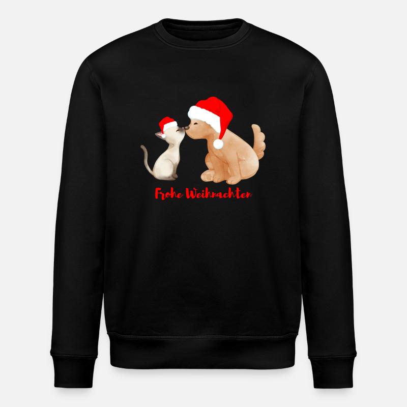 Chien et chat - Joyeux Noël - Sweat bio ROLLER Stanley/Stella Unisexe - noir