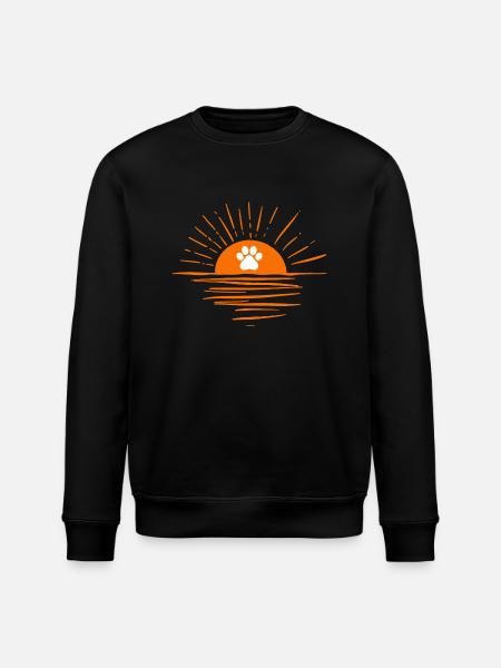Sunset with dog paw - Stanley/Stella ROLLER Unisex Organic Sweatshirt - black