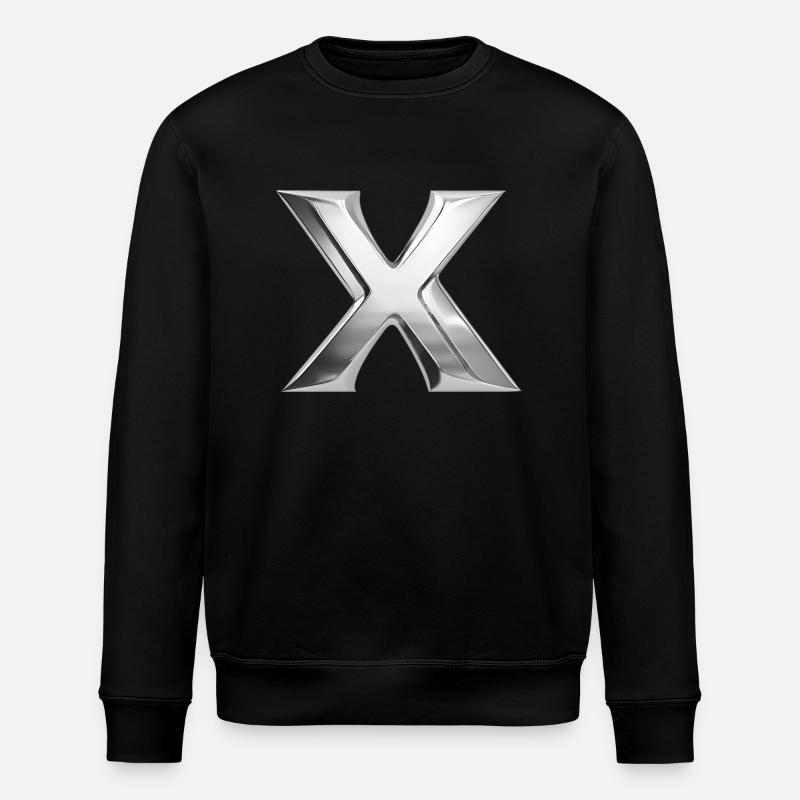 Chrome ,, X " Métallisé - Sweat bio ROLLER Stanley/Stella Unisexe - noir