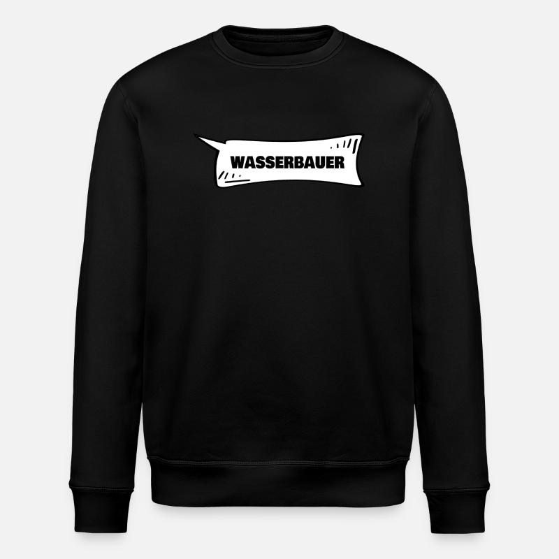Wasserbauer als Sprechblase - Stanley/Stella Unisex Bio-Sweatshirt ROLLER - Schwarz