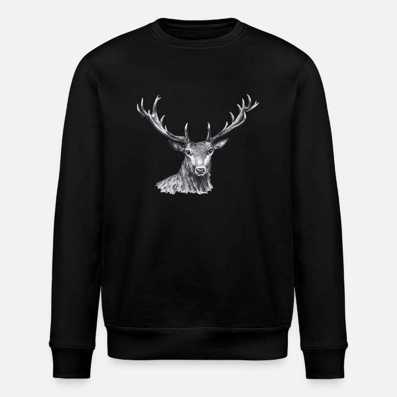 Deer - Stanley/Stella ROLLER Unisex Organic Sweatshirt - black