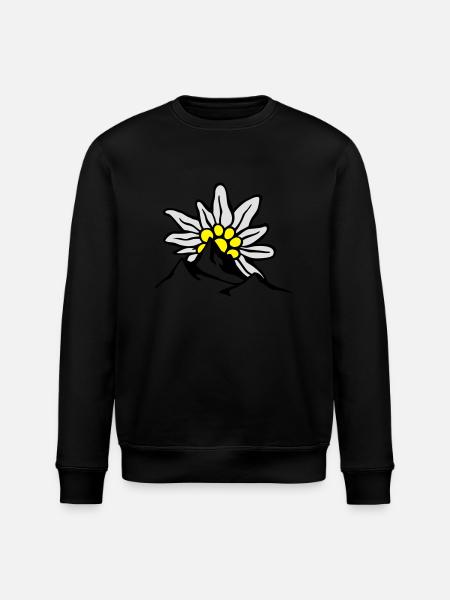 bergpanorama_mit_aufgehender_edelweissso - Stanley/Stella Unisex Bio-Sweatshirt ROLLER - Schwarz