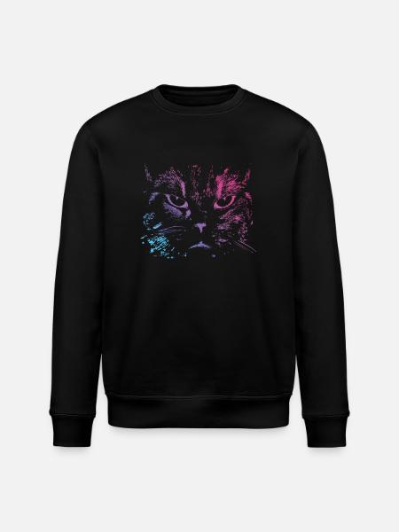 Katze Abstrakt - Stanley/Stella Unisex Bio-Sweatshirt ROLLER - Schwarz