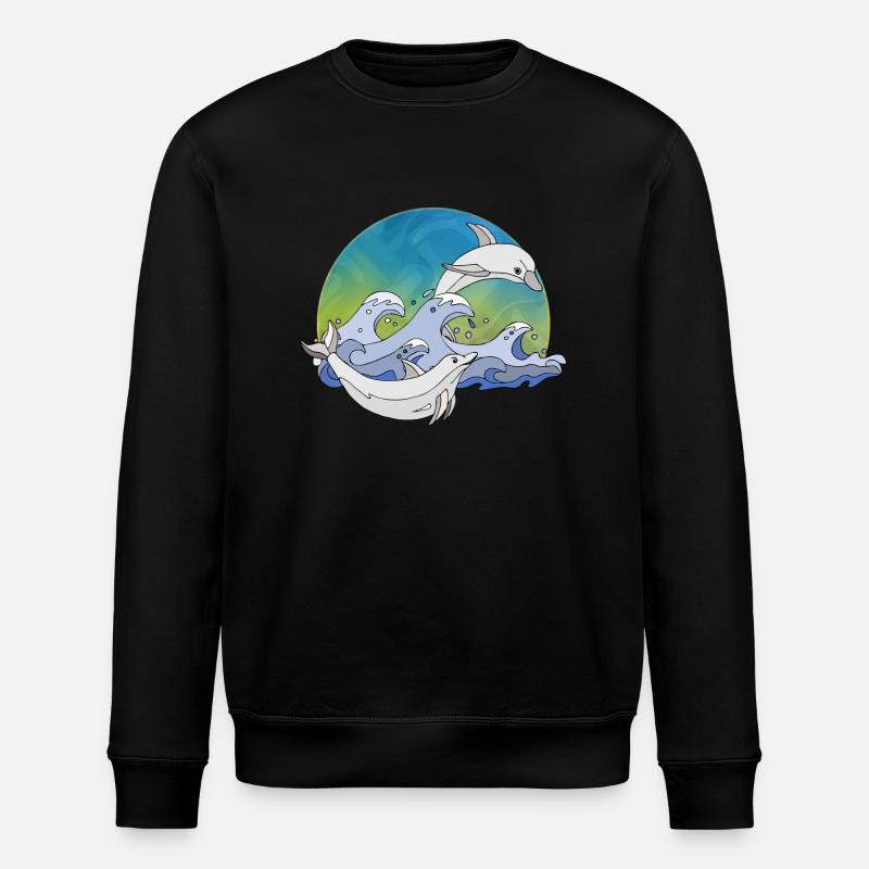 Dolphins - Stanley/Stella ROLLER Unisex Organic Sweatshirt - black