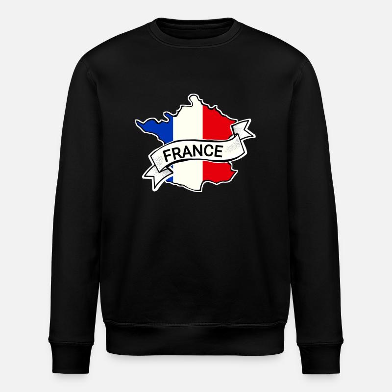 France - Drapeau - Carte - Sweat bio ROLLER Stanley/Stella Unisexe - noir