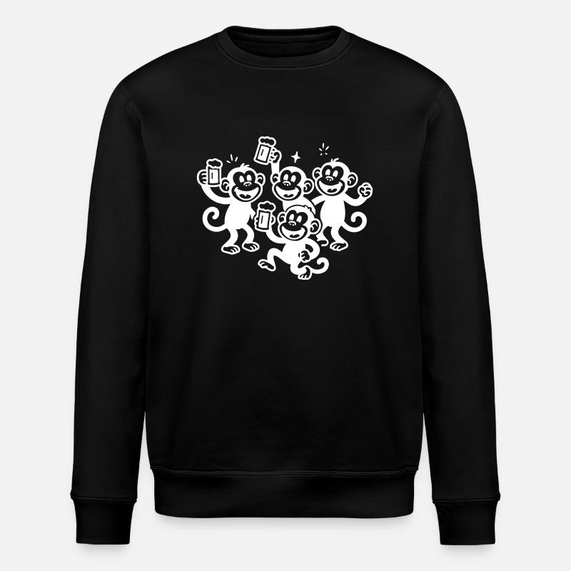 Monkey Beer Crew - Sweat bio ROLLER Stanley/Stella Unisexe - noir