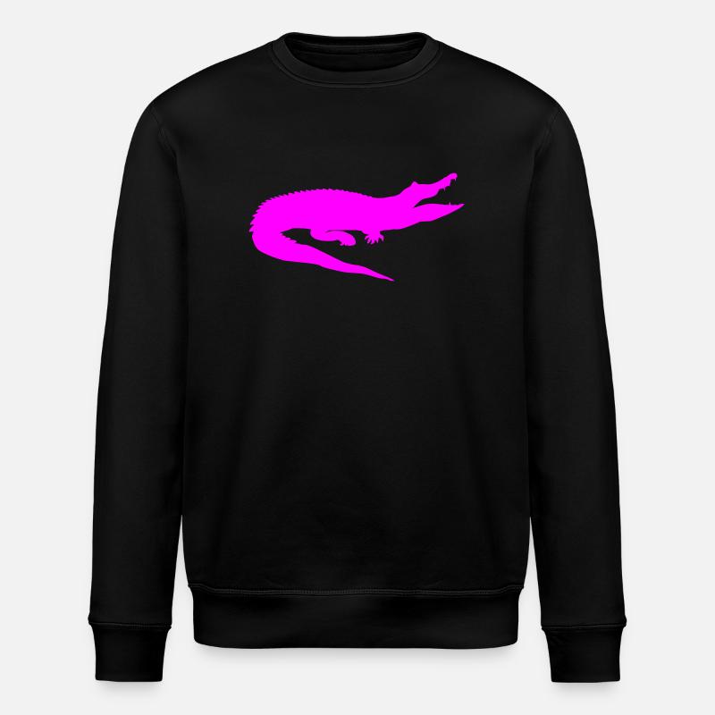 Crocodile (monochrome) - Stanley/Stella ROLLER Unisex Organic Sweatshirt - black