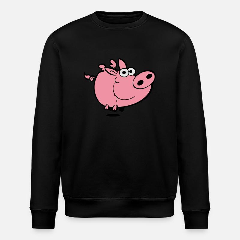 Flying Pig - Stanley/Stella ROLLER Unisex Organic Sweatshirt - black