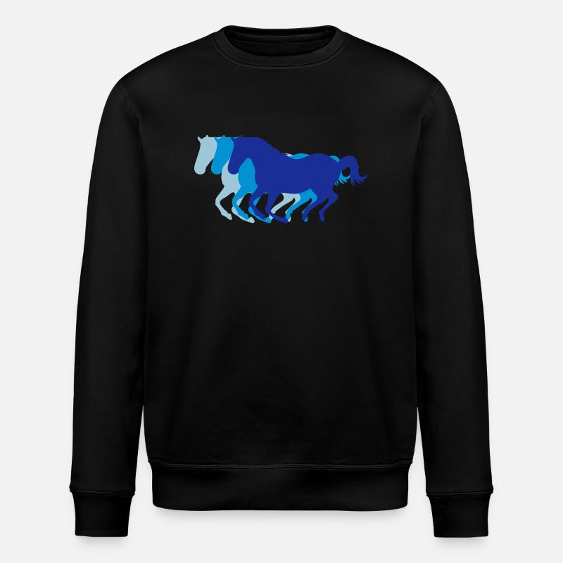 Trois chevaux au galop - Sweat bio ROLLER Stanley/Stella Unisexe - noir