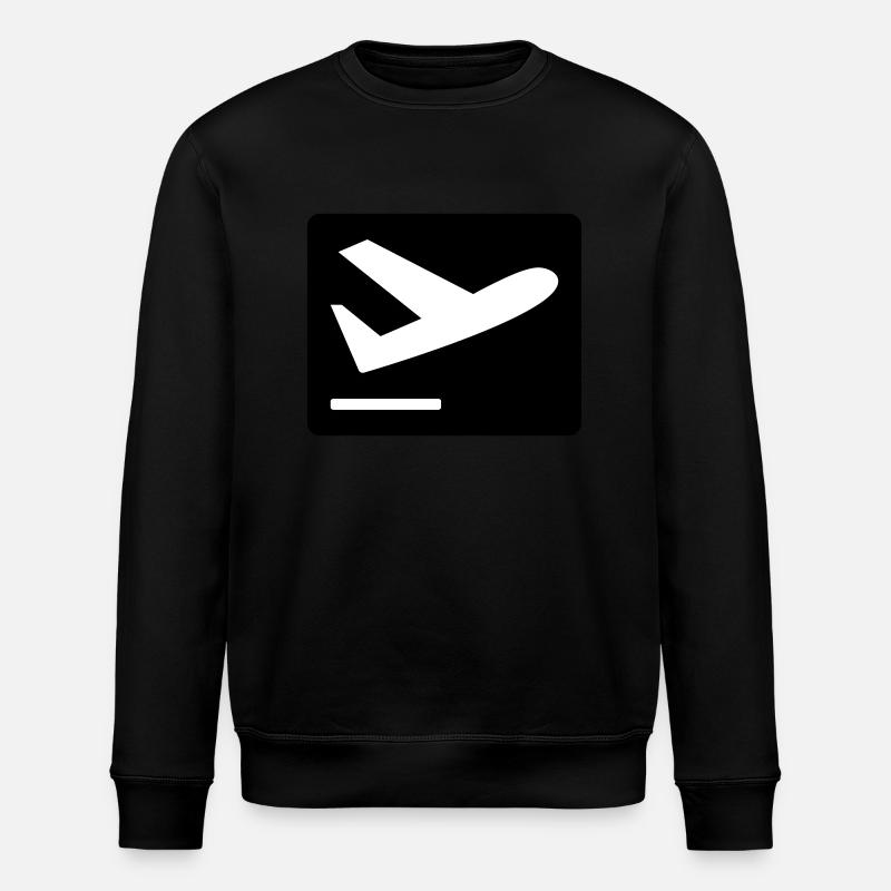Airplane taking off - Stanley/Stella ROLLER Unisex Organic Sweatshirt - black