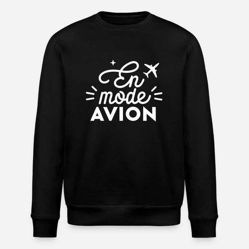 En mode avion - Sweat bio ROLLER Stanley/Stella Unisexe - noir