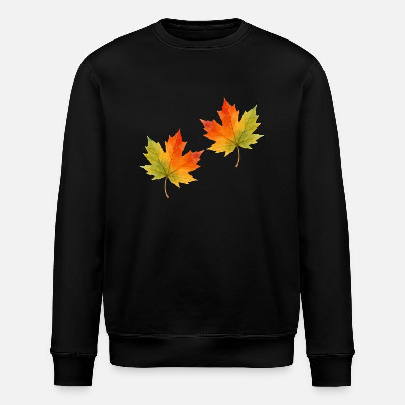 Feuille d’érable Feuille Aquarelle 2 - Sweat bio ROLLER Stanley/Stella Unisexe - noir