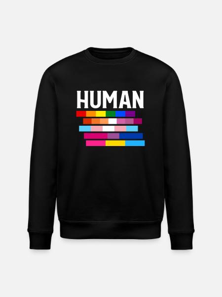 LGBT HUMAN Pride - Stanley/Stella ROLLER Unisex Organic Sweatshirt - black