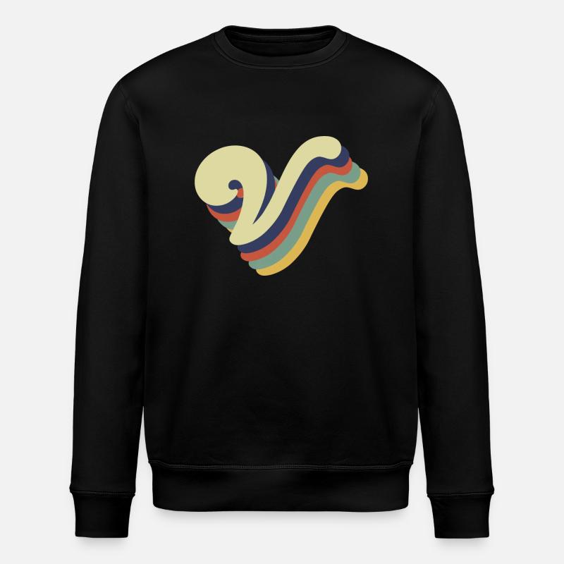 Retro-V-Buchstabe - Stanley/Stella Unisex Bio-Sweatshirt ROLLER - Schwarz