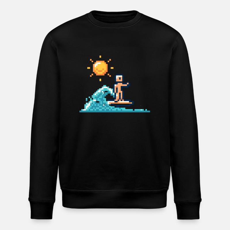 Pixel Surfer - Stanley/Stella ROLLER Unisex Organic Sweatshirt - black