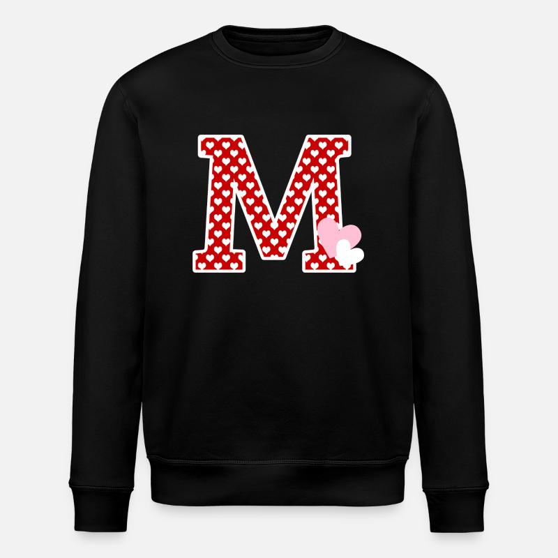 Buchstabe m Herz - Stanley/Stella Unisex Bio-Sweatshirt ROLLER - Schwarz