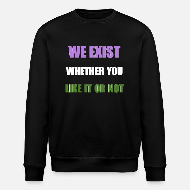 We Exist - Genderqueer Flag - Stanley/Stella ROLLER Unisex Organic Sweatshirt - black
