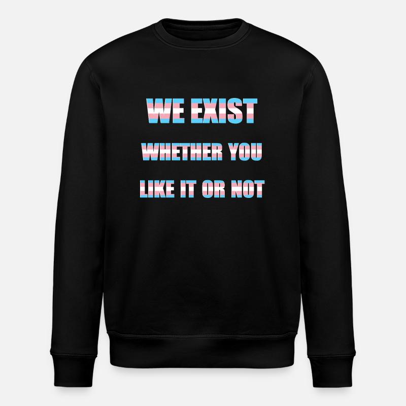 We Exist - Transgender-Flagge - Stanley/Stella Unisex Bio-Sweatshirt ROLLER - Schwarz