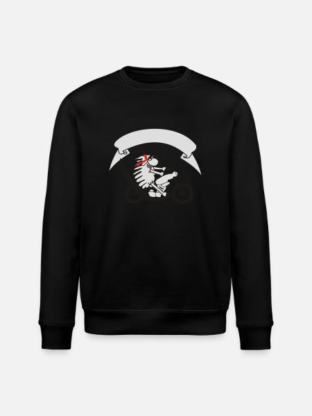 Biker sheep with banner - Stanley/Stella ROLLER Unisex Organic Sweatshirt - black