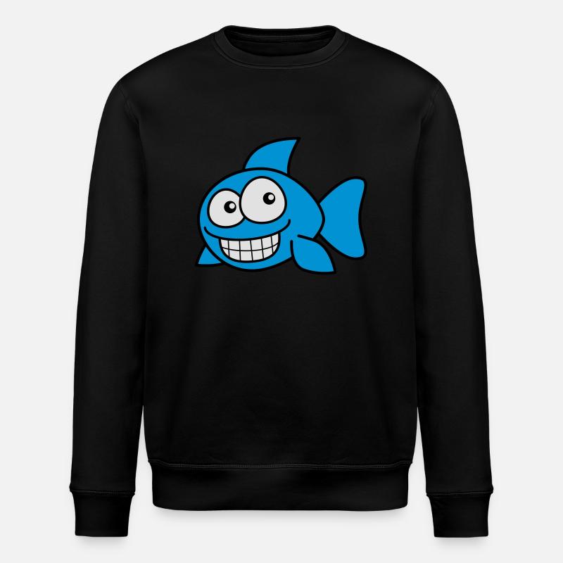 grin_fish_3c - Sweat bio ROLLER Stanley/Stella Unisexe - noir