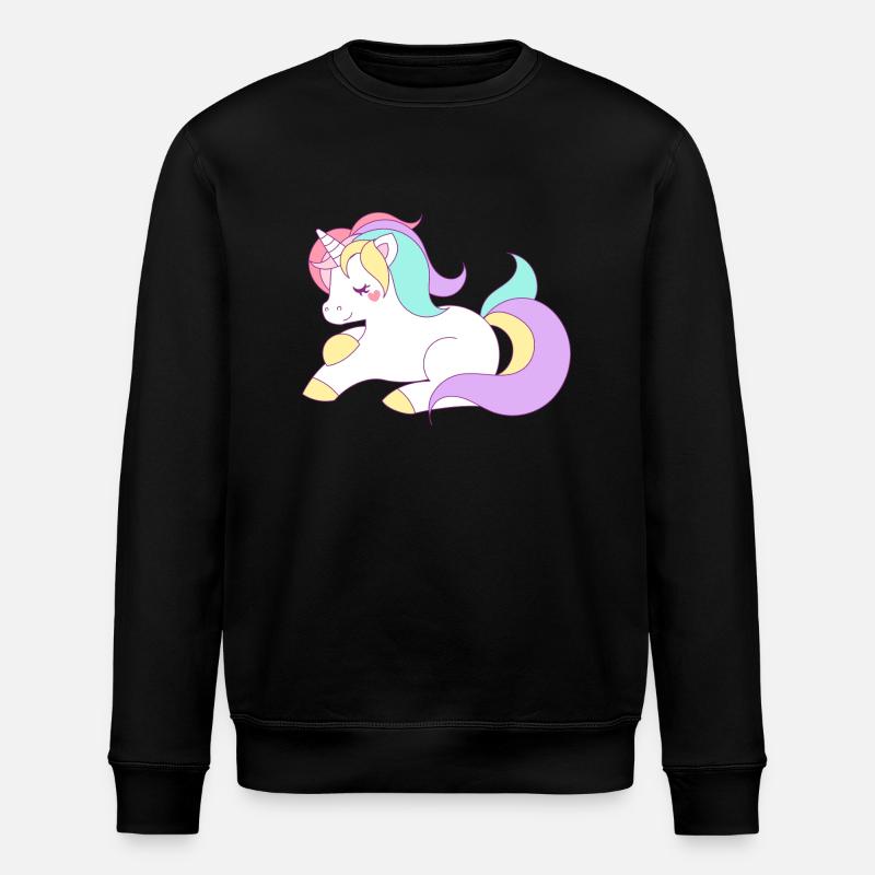Einhorn Comic - Stanley/Stella Unisex Bio-Sweatshirt ROLLER - Schwarz