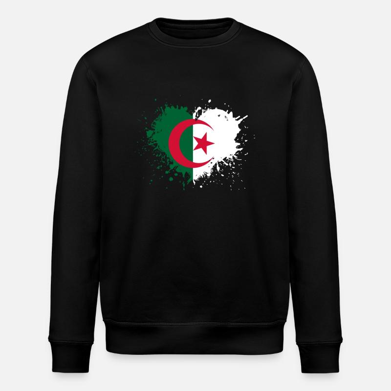 Coeur drapeau algerie - Sweat bio ROLLER Stanley/Stella Unisexe - noir