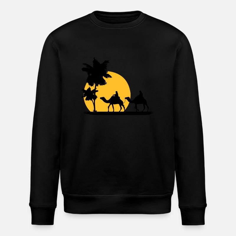 Camel - Kamel - Dromedar - Karawane - Stanley/Stella Unisex Bio-Sweatshirt ROLLER - Schwarz