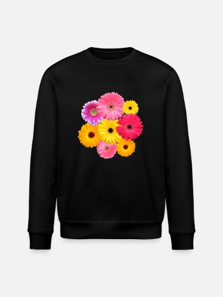 Gerbera blomst farverig blomstrende Gerberas blomster blomster - Stanley/Stella økologisk unisex-sweatshirt ROLLER - sort
