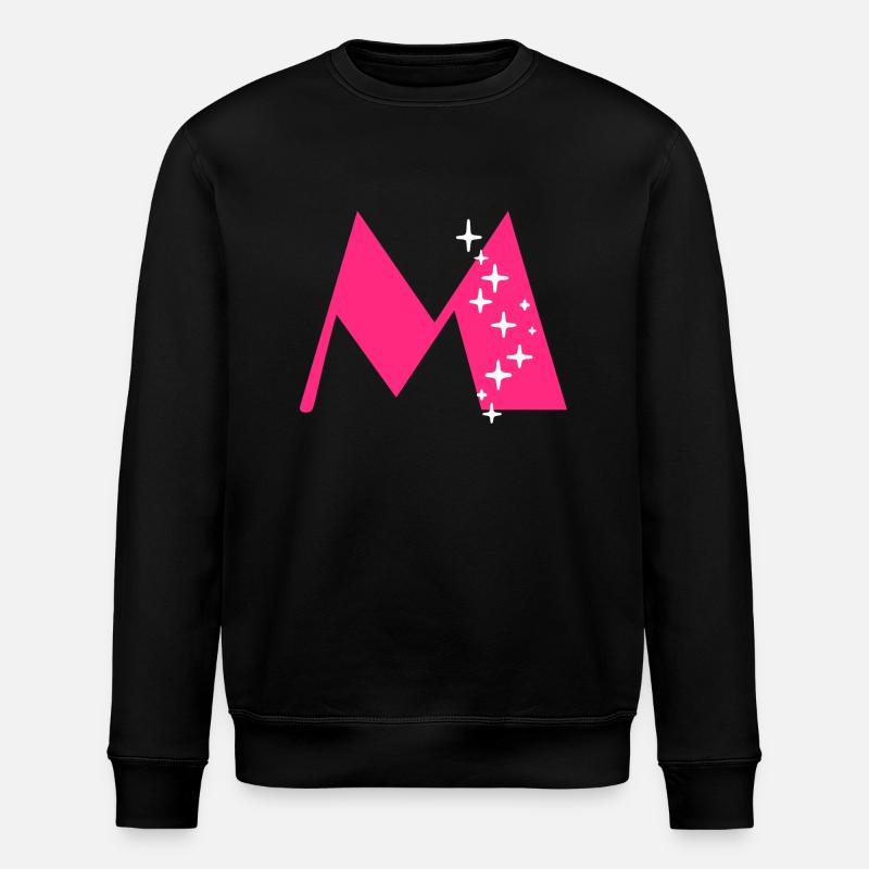 Buchstabe M Glitzer - Stanley/Stella Unisex Bio-Sweatshirt ROLLER - Schwarz