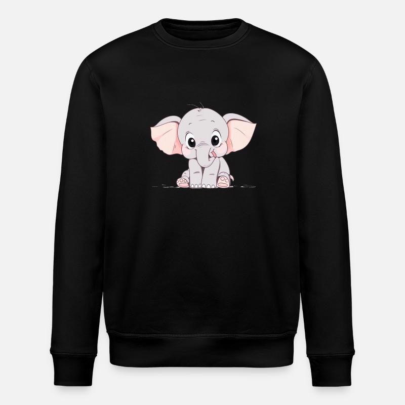 Mignon petit éléphant - Sweat bio ROLLER Stanley/Stella Unisexe - noir